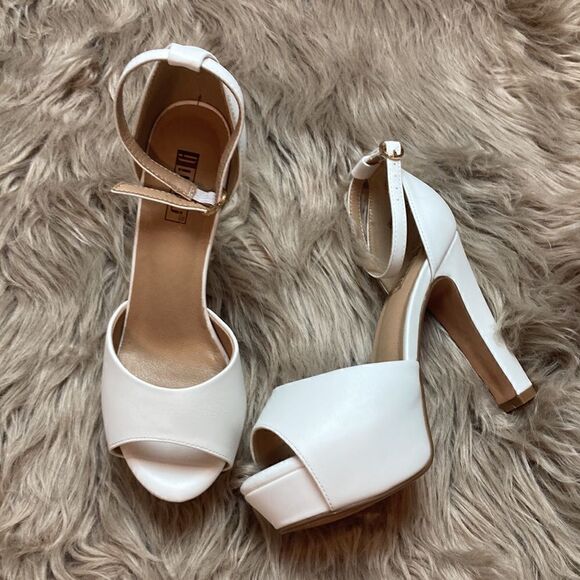 IDIFU Jana Platform Chunky High Heels Peep Toe Ankle Strap Wedding Bridal Party - Picture 2 of 13